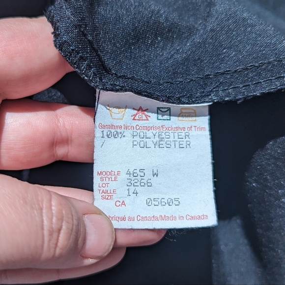 Vintage Separate  Scene Button Front Black Dress Trench Jacket - Size 14 - Picture 5 of 5